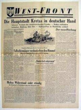 Illustrierte Kriegszeitung "West-Front" überwiegend zum Kriegsgeschehen im Mittelmeerraum