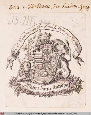 Wappen des Grafen Jacob Friedemann von Werthern