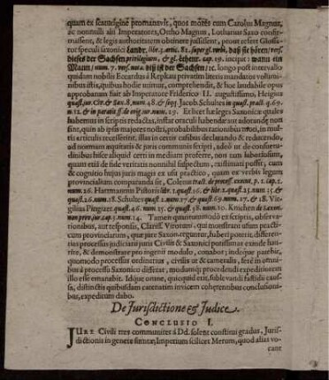 De Iurisdictione & Iudice. Conclusio I.