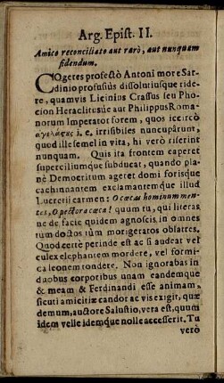 Arg. Epist. II