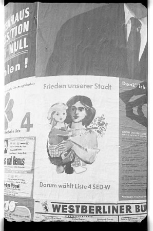 Kleinbildnegativ: SEW-Wahlplakate, 1963