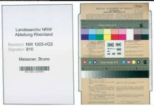 Entnazifizierung Bruno Meissner , geb. 03.07.1886 (Bankbeamter)
