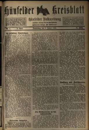 Zweite Ausgabe vom Donnerstag, den 09. Januar 1930.