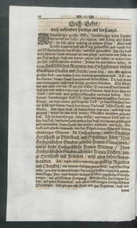 Leich-Gebet/ nach vollendter Predigt auf der Canzel.