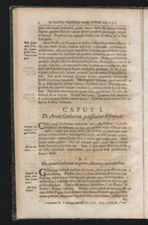 Caput I. De Armis Gothorum, potissimum defensivis.