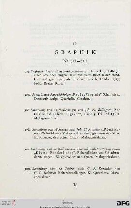 II. Graphik (Nr. 305-310)