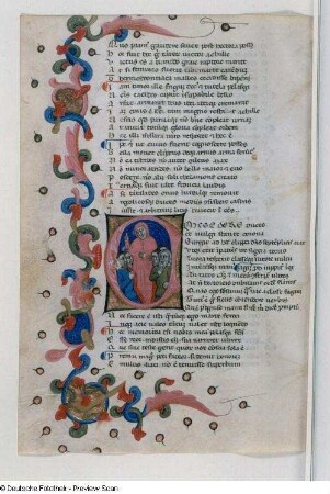 Blatt 115v: Textseite mit Initiale und Ranke