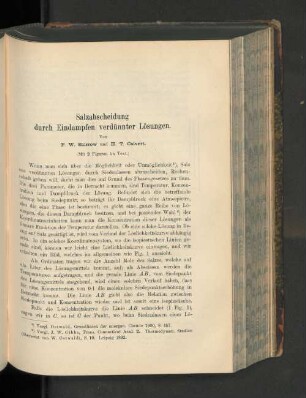 Salzabscheidung durch Eindampfen verdünnter Lösungen.