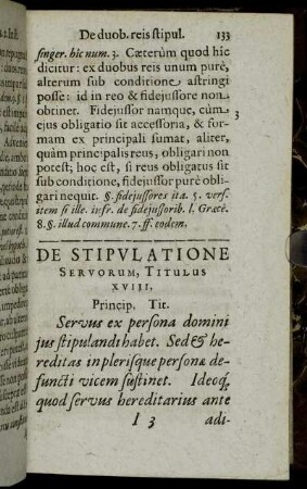 De Stipulatione Servorum, Titulus XVIII.