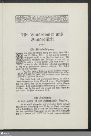 Als Landesvater und Bundesfürst