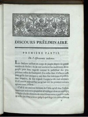 Discours Préliminaire. Première - Troisième Partie.
