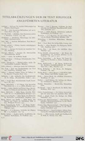 Titelabkürzungen der im Text häufiger angeführten Literatur