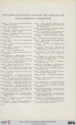 Titelabkürzungen der im Text häufiger angeführten Literatur