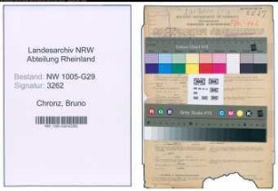Entnazifizierung Bruno Chronz , geb. 25.09.1892 (Bahnsekretaer)