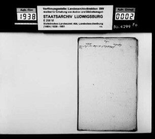 Historiographische Kollektaneen des Finanzreferendärs Jäger zu elf Oberamtsorten