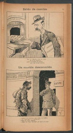 Saldo de cuentas [y] Un mueble desconocido - [Viñetas cómicas]