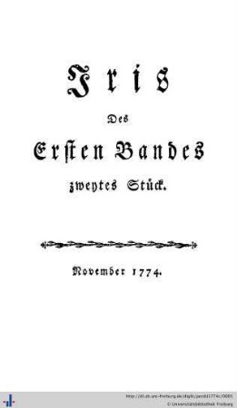 Zweytes Stück. November 1774.