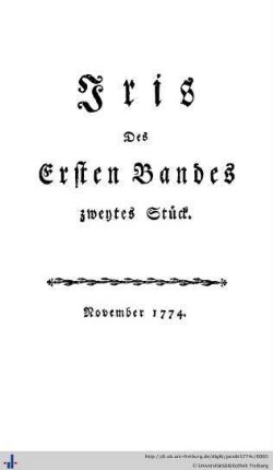 Zweytes Stück. November 1774.