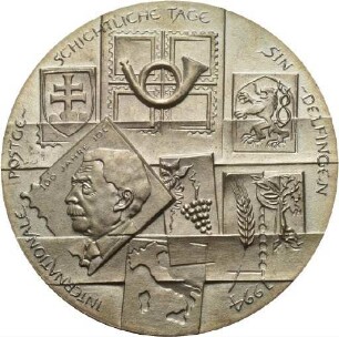 Medaille von Victor Huster auf die Internationalen Postgeschichtlichen Tage in Sindelfingen 1994