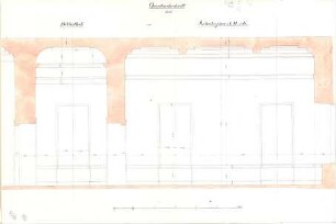 Gärtner, Friedrich von; Athen (Griechenland); Königliche Residenz (Athener Schloss) - Bibliothek u. Arbeitszimmer (Querschnitt)