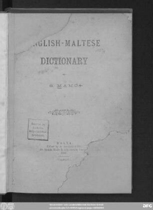 English-Maltese dictionary