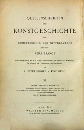 Leone Battista Alberti's kleinere kunsttheoretische Schriften