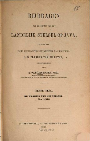 Bijdragen tot de kennis van het landelijk stelsel op Java, 3