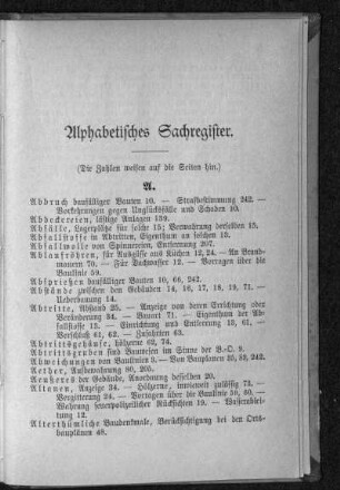 Alphabetisches Sachregister