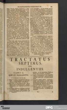 Tractatus Septimus. De Indulgentiis.