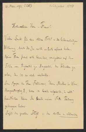 Brief an Joseph Dupont, o.D. [Frühjahr 1897]