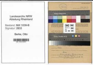 Entnazifizierung Otto Berke , geb. 09.01.1907 (Angestellter)