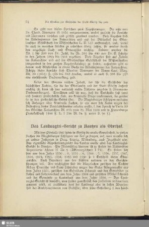 Das Landvogtei-Gericht zu Bautzen als Oberhof