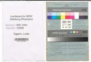 Entnazifizierung Luise Eggers , geb. 17.07.1882 (Drogistin)