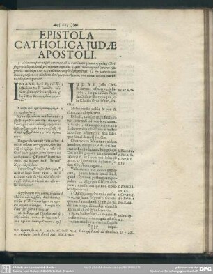 Epistola Catholica Judae Apostoli