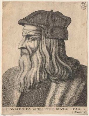 Bildnis Leonardo (da Vinci), Maler (1452-1519), aus der Folge "Bildnisse von Künstlern der italienischen Renaissance"