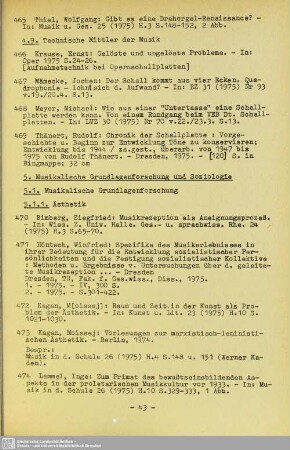 5. Musikalische Grundlagenforschung und Soziologie