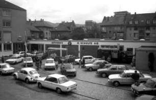 Freiburg: Tag der offenen Tür; Autohaus Schultz; aufgestellte BMW, von oben