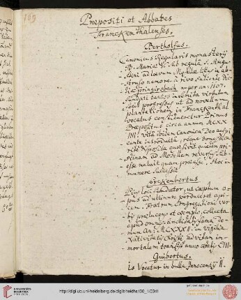 Praepositi et Abbates Franckenthalenses