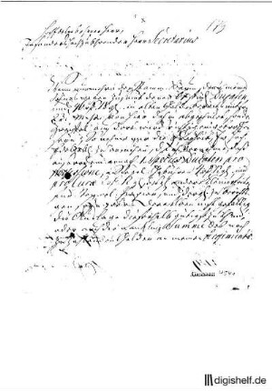 1: Brief von Hans Joachim von Zieten an Johann Wilhelm Ludwig Gleim