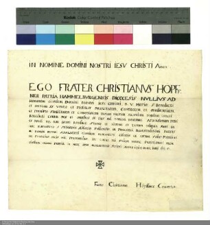 Profess des Frater Christian Höpffner