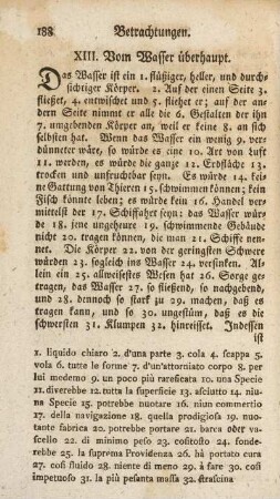 XIII. Vom Wasser überhaupt
