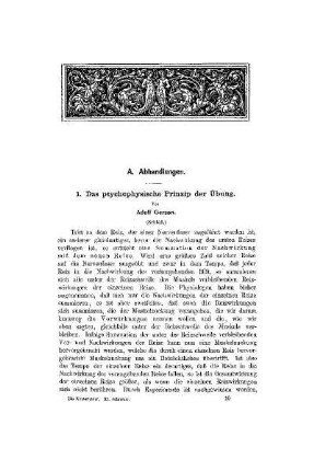 Das psychophysische Prinzip der Übung : (Schluß)