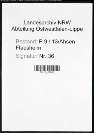 Heiratsregister Standesamt Ahsen-Flaesheim