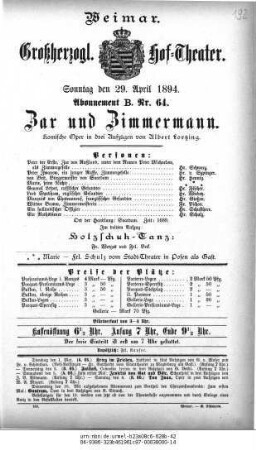 Zar und Zimmermann