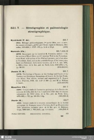551.7. - Stratigraphie et paléontologie stratigraphique