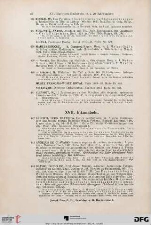 XVII. Inkunabeln (Nr. 442-458)