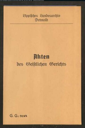 H. Hölbe in Lemgo gegen den Pastor Krecke in Lieme, wegen einer Geldforderung