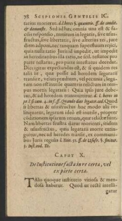 Caput X. De Institutione facta in re certa, vel ex parte certa