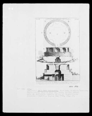 Die römischen Altertümer, Werk des Giambattista Piranesi venezianischer Architekt, aufgeteilt in vier Bänden — DIE RÖMISCHEN ALTERTÜMER II — Grundriß des Grabmals der Familie der Scipionen