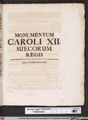 Monumentum Caroli XII. Suecorum Regis : [P. Die Caroli, XXVIII. Jan. A. MDCCXIX.]